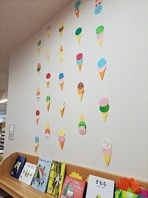アイスクリームの壁面飾り。