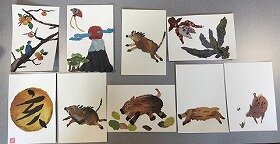 画像：新聞ちぎり絵講座2