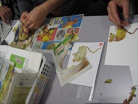 画像:干支のねずみのちぎり絵