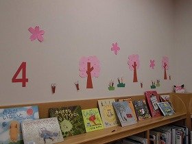 画像:つくしが芽を出し、桜が咲いている