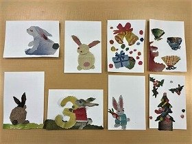 画像:完成したちぎり絵。