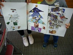 写真2：完成した作品を持っている子どもの写真。