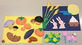 画像：切り絵で作った壁面飾りの写真です。