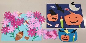 切り絵で作った飾りの写真の画像