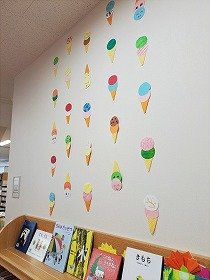 画像：アイスクリームの壁面飾り。