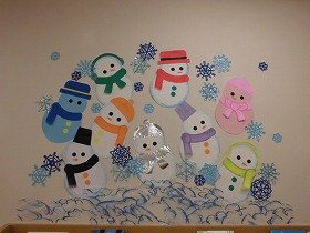 冬がテーマの壁面装飾の画像