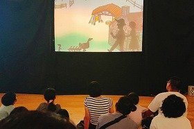 画像人形劇「ニルスのふしぎなたび」の一場面