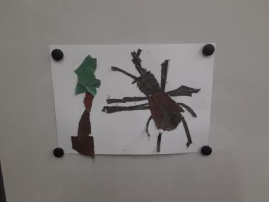 写真できあがった作品・カブトムシ