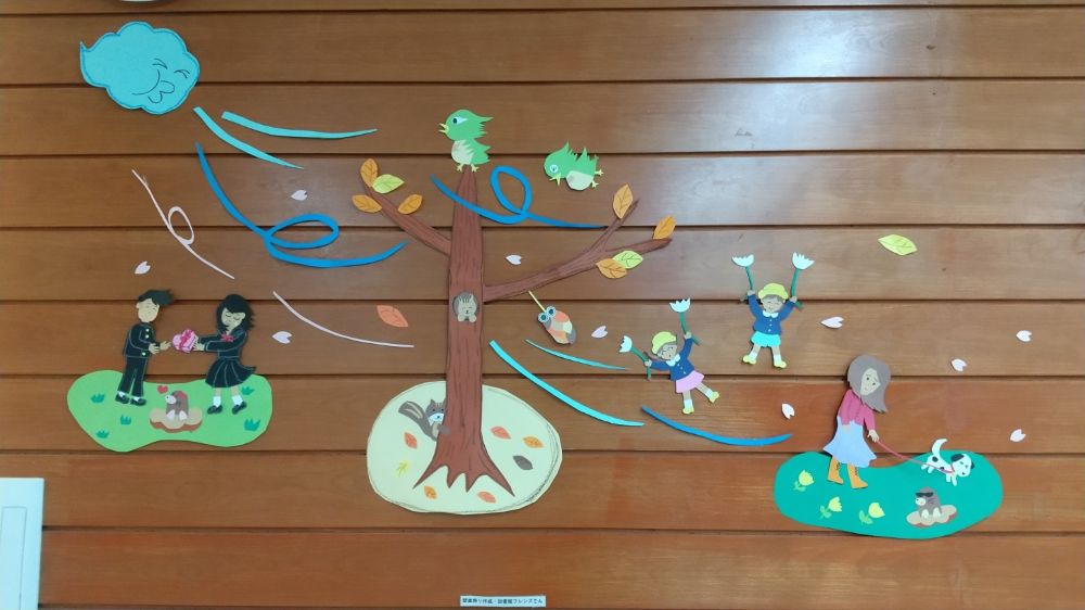 写真2：春一番が吹いている様子の装飾。