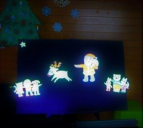 写真3　クリスマスの絵のブラックパネルシアター