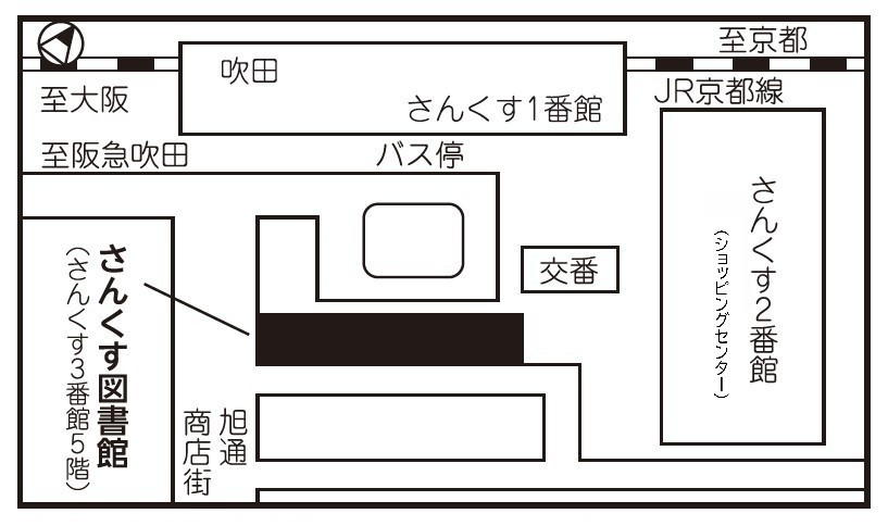 さんくす図書館の地図